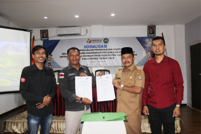 Penandatanganan Perjanjian Kerja Sama Bawaslu dan FKUB, Serta Deklarasi Pemilu Damai 2024