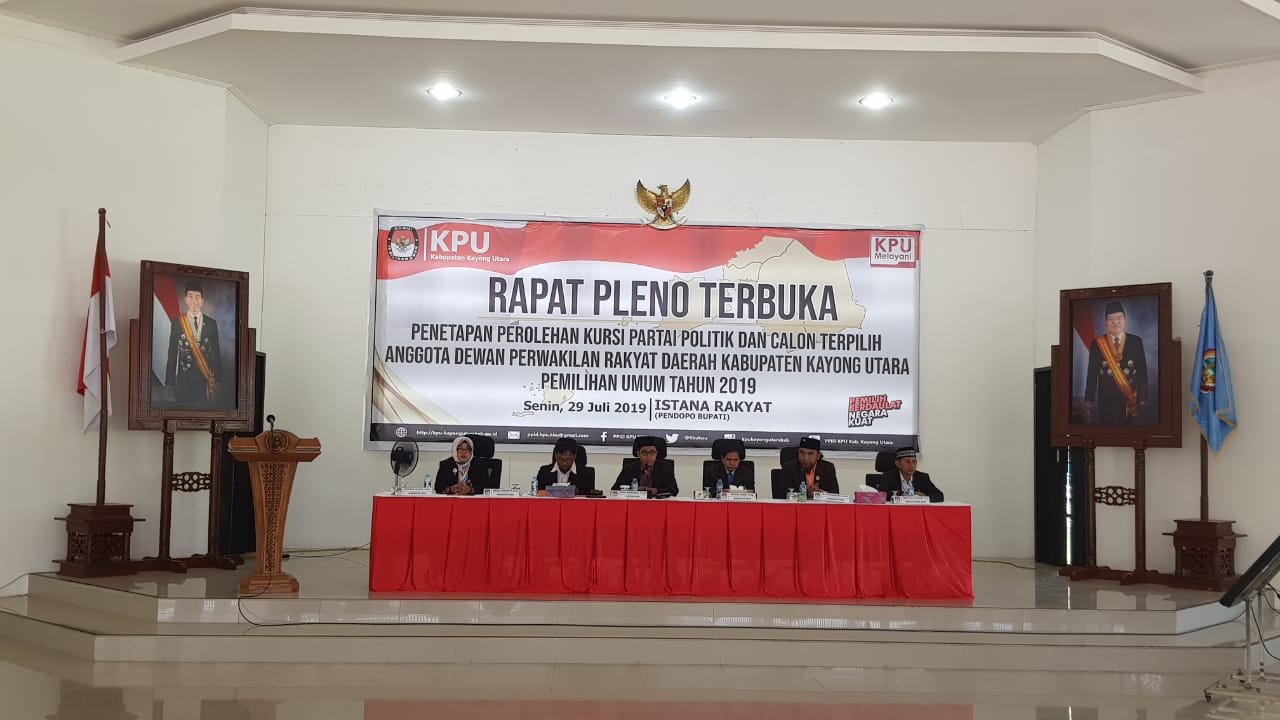 Rapat Pleno Penetapan Perolehan Kursi Partai Politik dan Calon Terpilih Anggota DPRD Kabupaten Kayong Utara pada Pemilu Tahun 2019