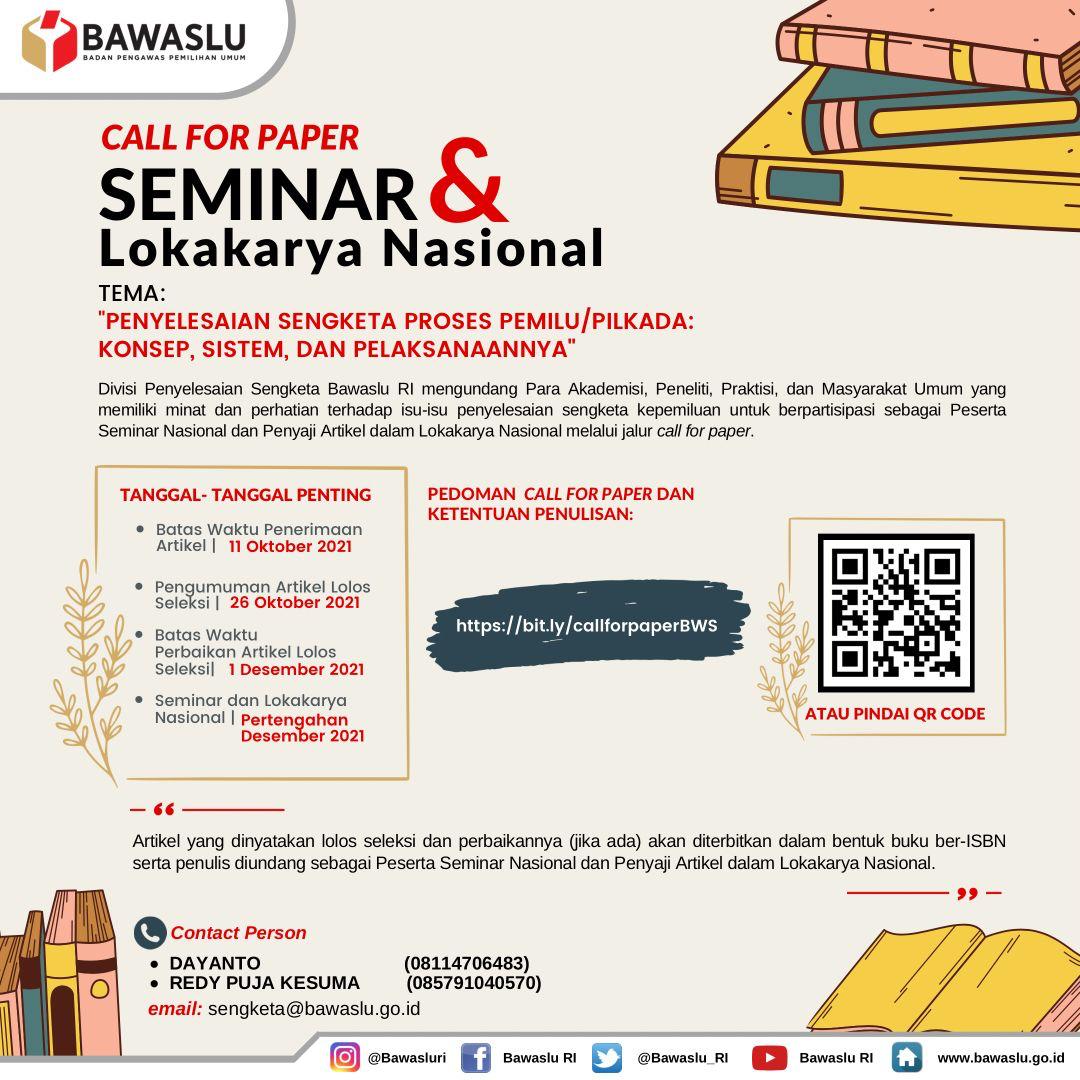 CALL FOR PAPER SEMINAR DAN LOKAL KARYA NASIONAL