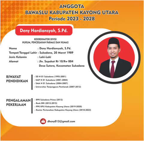 Anggota Bawaslu Kabupaten Kayong Utara